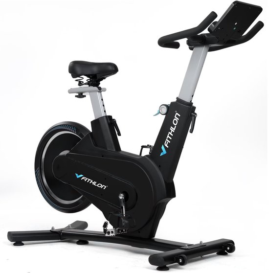 Fithlon Le Tour Pro Hometrainer - Fitnessfiets met 32 Weerstandsniveaus - Tablethouder voor Bluetooth Kinomap & Zwift - Fiets Lage Instap, Ergonomisch & Stil - Hometrainers Fitness voor Thuis