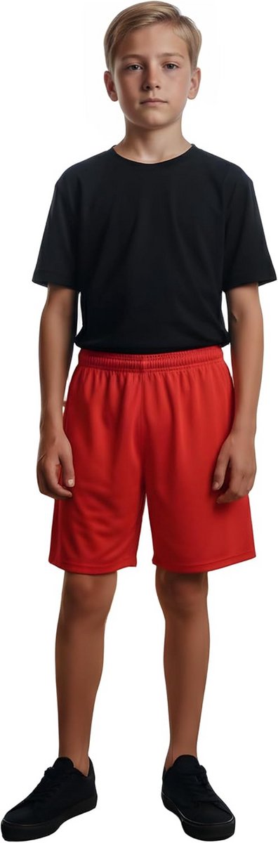 Kinder Sportbroekje Voetbal en Gymnastiek Sneldrogend Rood