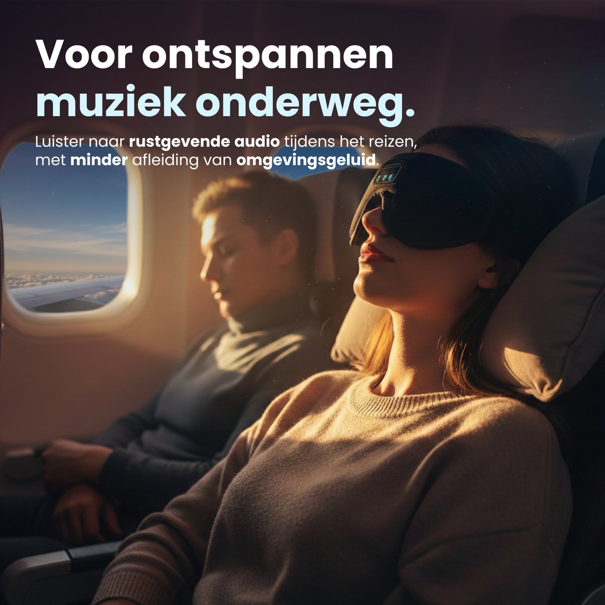PurelyGoods® Slaapmasker Bluetooth - Oogmasker Slaap - Koptelefoon - Verduisterend - Vrouwen en Mannen — afbeelding 5