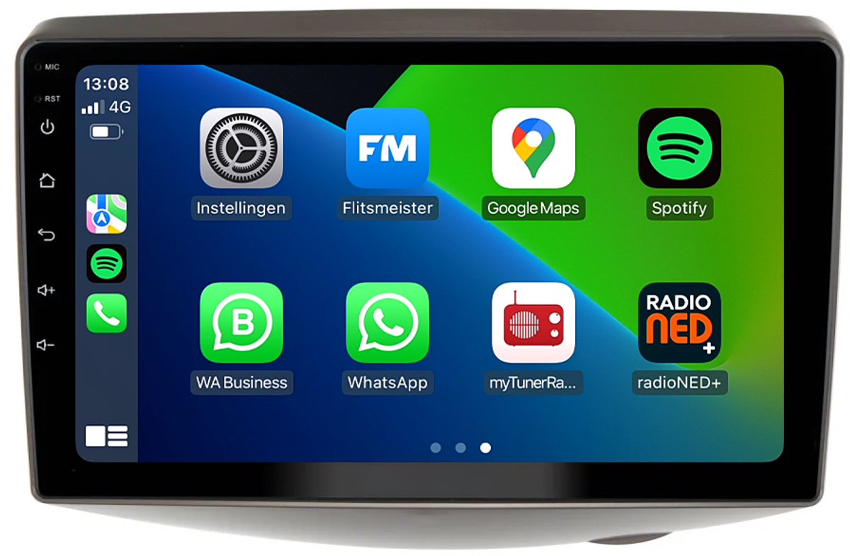 CarPlay autoradio geschikt voor Toyota Yaris | 1999 t/m 2005 | Android 13 | Draadloos Apple CarPlay & Android Auto | 2GB + 32GB | 8-Core processor | Davilon | Low versie | Bluetooth & Wifi