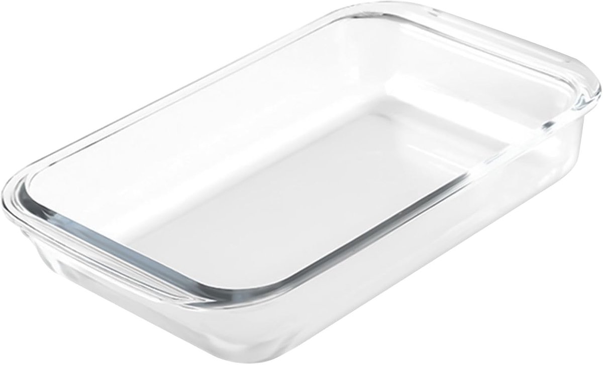 1.6L Glas Ovenschaal - 29.5 cm x 17 cm - Ideaal voor Lasagne - Casseroles - Gekookte Groenten - Stapelbaar - Oven- en Magnetronbestendig - BPA-vrij