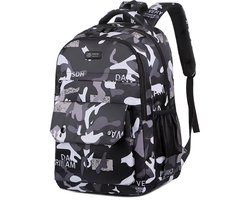 Kinder Rugzak Camouflage 20 Liter – Grote Jongens Schooltas met 2 Hoofdvakken (45 cm) - Bovenbouw Basisschool vanaf 8 jaar + Brugklas