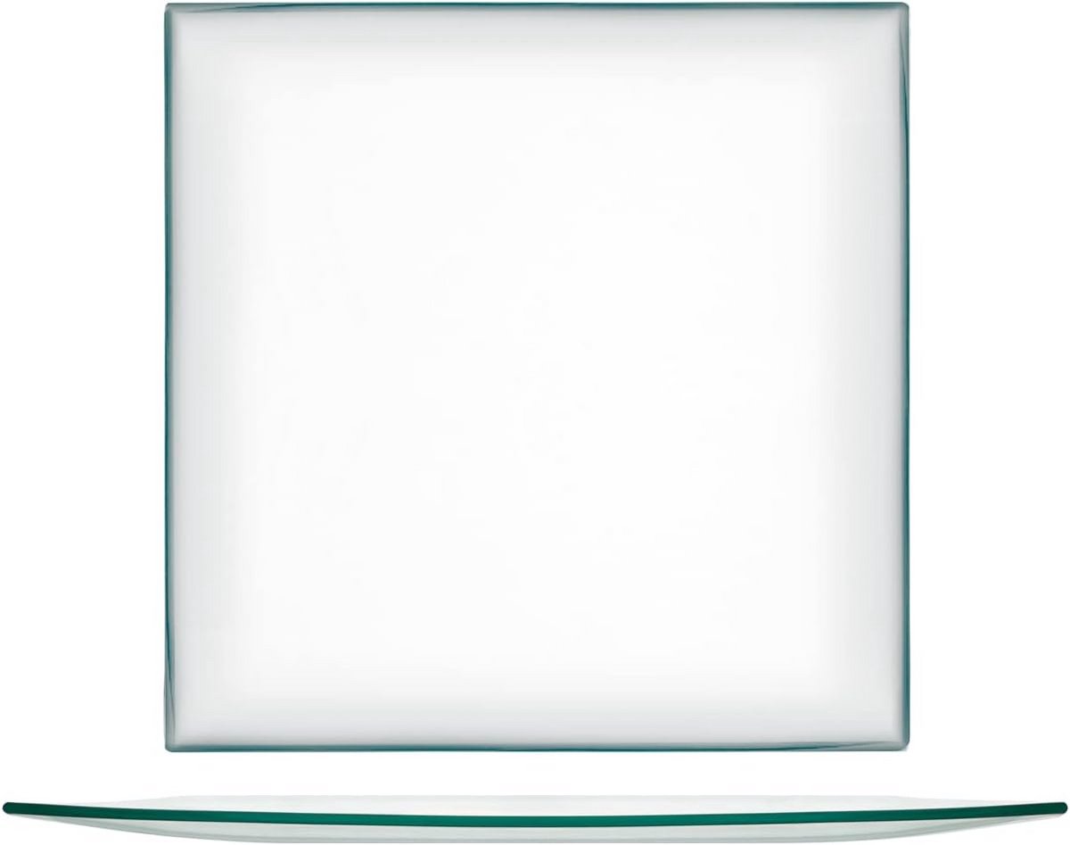 Set van 6 Vierkante Glazen Borden Transparant 25 cm - Modern Servies