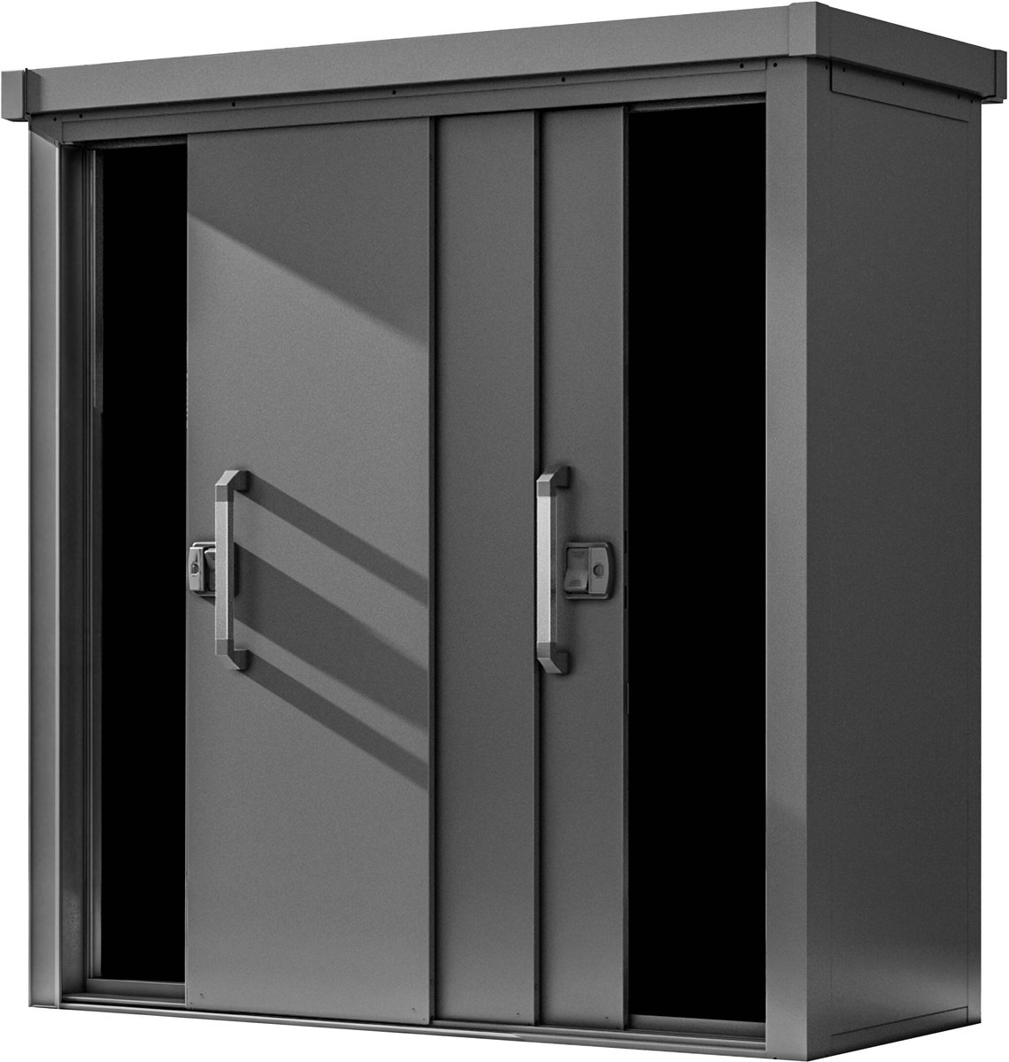 GFP Primeyard Metalen tuinkast 180x78x191 cm tuinschuur schuifdeur antraciet incl. Vloer
