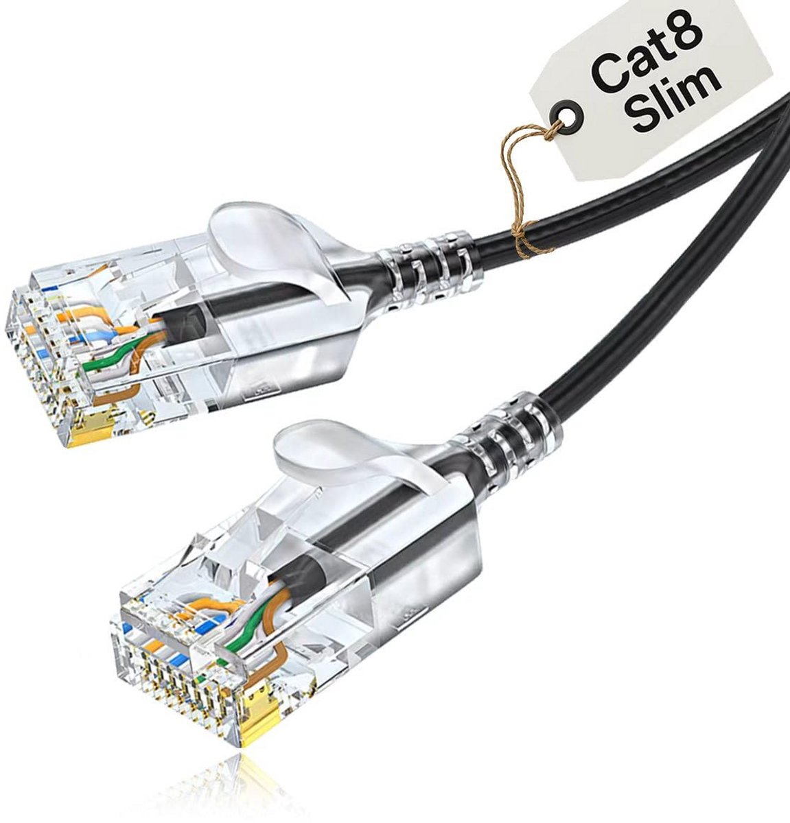 Dunne Cat 8 Ethernet Kabel 15 meter - 40Gbps & 2000MHz - Snel LAN/WAN Netwerkkabel - Zwart