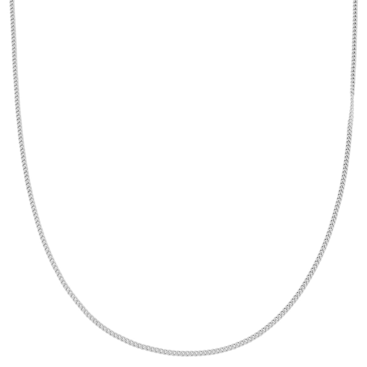 Argentia | 925s | 2 mm Gerhodineerde Sterling Zilveren Ketting met Gourmetteschakels