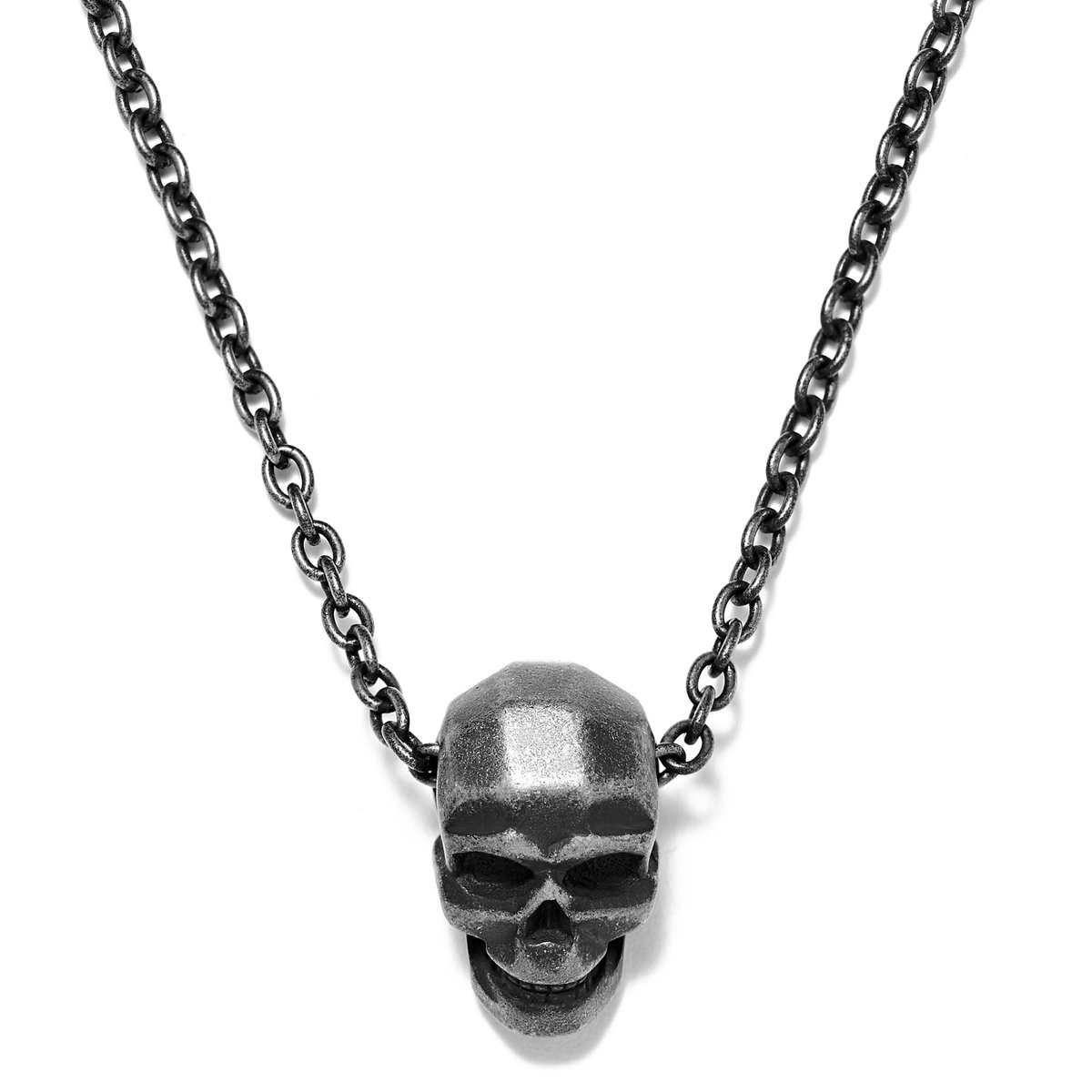 Jax Grijze Stalen Schedelketting