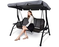 Grijs, L - Vervangende luifel voor 3 - personen tuinswing, Universele vervangende luifel