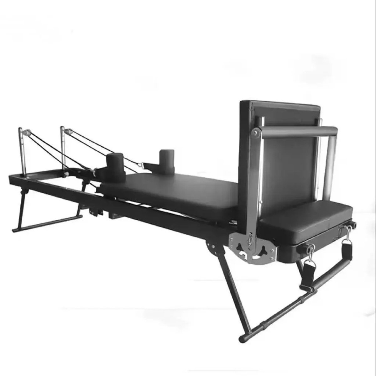 Rolu Pilates Reformer – Pilates Board – Fitness – Inklapbaar & Verstelbaar – Yoga Bank – Buikspieren – Voor Thuis - Zwart - Rolu - €289,95