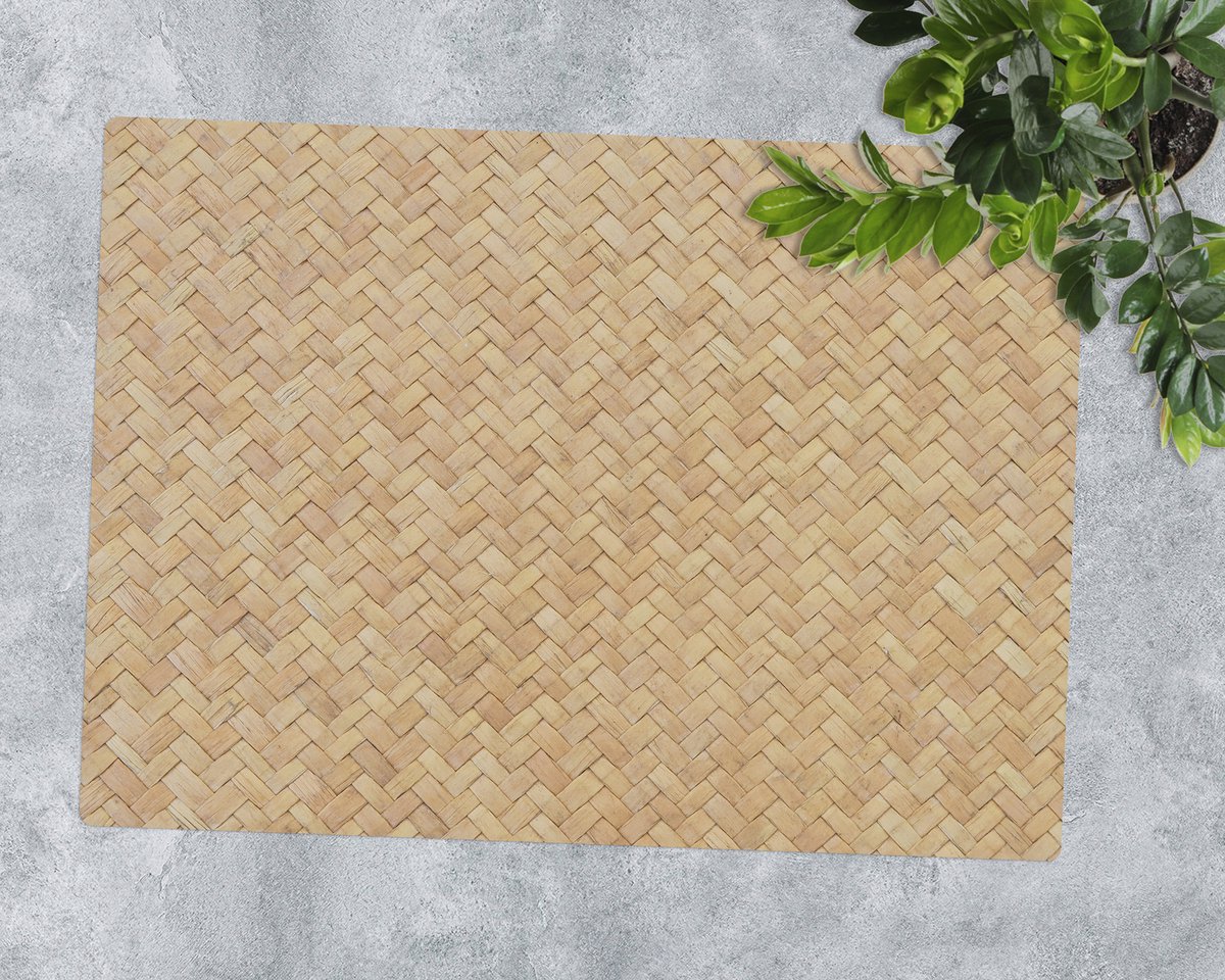 Coloray Vloerbeschermer - Rotanpatroon Vloerbeschermer Bureaustoel - 100x70 cm - Bruin Computer Stoel Mat - Vloerbeschermer Bureaustoelmat - PVC Vloerbeschermer - Rechthoekige Mat - Texturen Thema