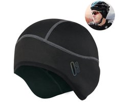 Wintermuts voor fietsen - Warme en winddichte wintermuts - Comfortabele helmvoering, geschikt voor fietshelm, skihelm, racefiets, mountainbike, lichtgewicht fietsmuts met brilperforatie