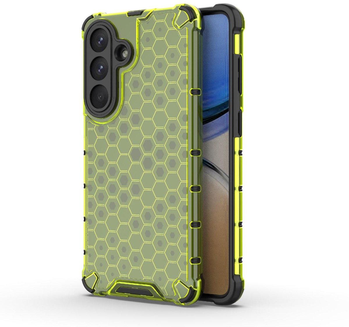 Mobigear Hoesje geschikt voor Samsung Galaxy S26 Plus Telefoonhoesje Hardcase | Mobigear Honeycomb Backcover Shockproof | Schokbestendig Galaxy S26 Plus Telefoonhoesje | Anti Shock Proof - Groen