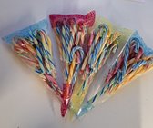 48 zuurstokken multicolor in 4 puntzakken van 12 stuks party-snoep party-canes candy canes