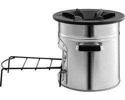 Draagbare kampeerraketkachel, roestvrijstalen houtkachel met draagtas voor buiten koken, geschikt voor takjes, stokjes en hout in de achtertuin of tijdens kampeeravonturen