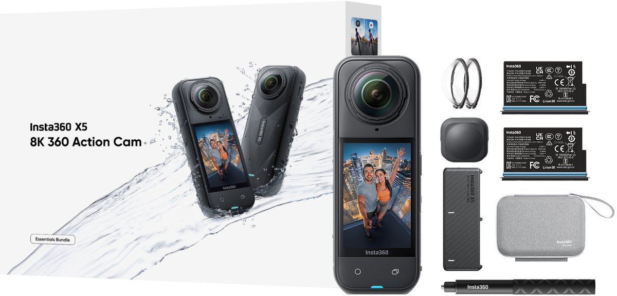 Insta360 X5 360-graden action camera Essential Bundle