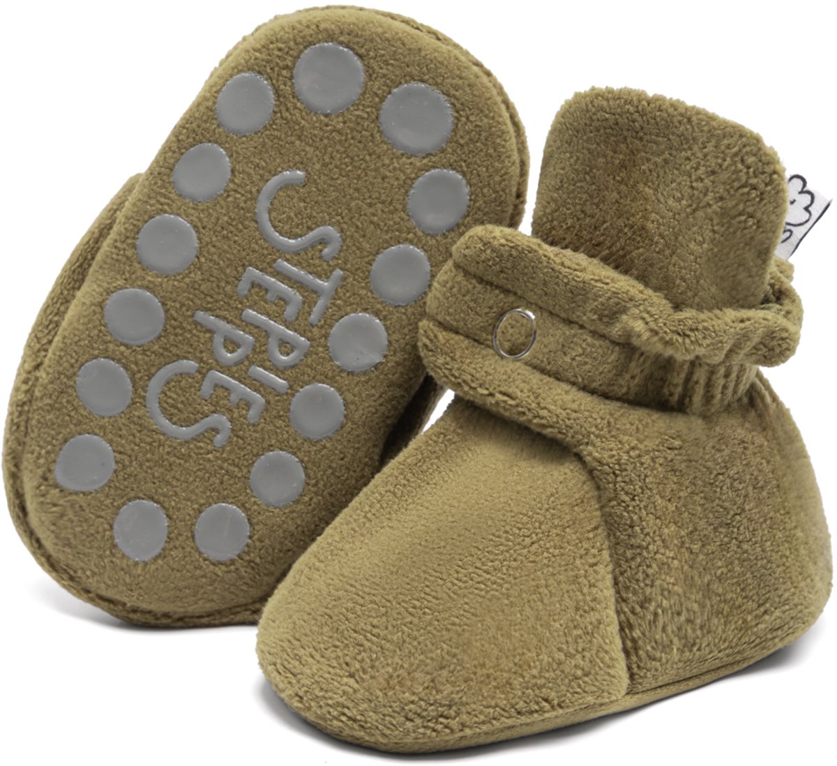 Steppies - Babyslofjes Antislip voor Jongens en Meisjes - Groen - 18-24 Maanden (14cm) - Schoenmaat 22-23 - Stappertjes