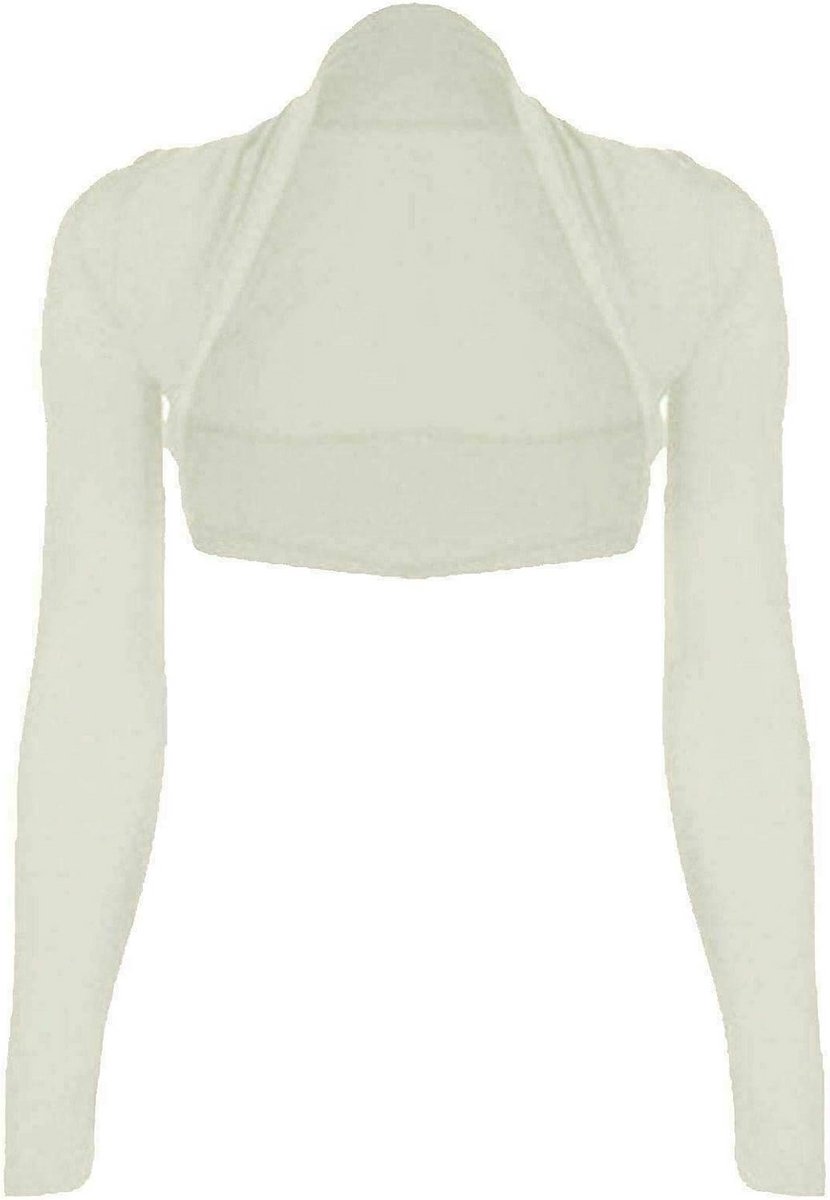 Bolero met Lange Mouwen voor Dames Open Voorkant Effen Shrug Vest Feestkleding