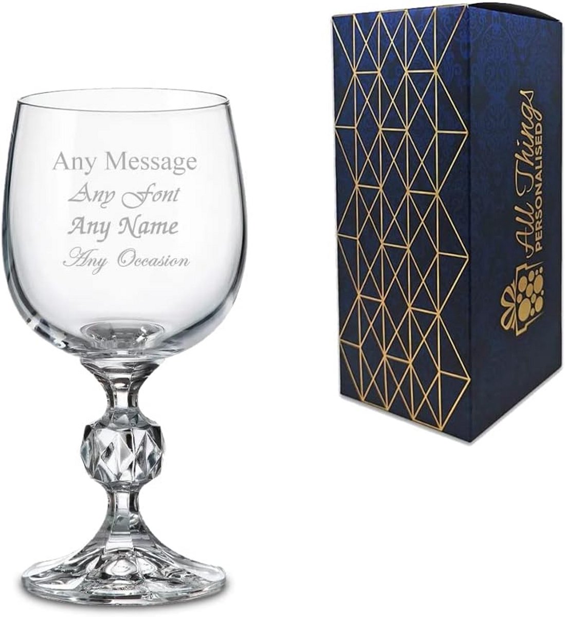 Gegraveerd Kristallen Wijnglas Uniek Cadeau met Naam en Boodschap