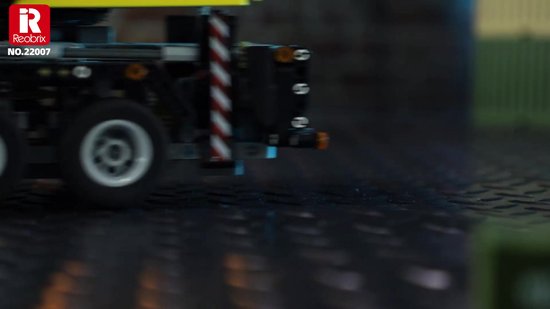 Reobrix 22007 Mobiele Kraan RC auto mega bouwset | Technisch constructie modelbouw | Classic creator speelgoed bouwpakketten voor kinderen & volwassenen | Accu niet geschikt voor Lego technic | Bouwdoos met 2206 bloks