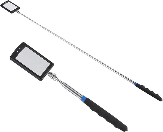 Telescopische LED-inspectiespiegel Met 360° Draaibare Kop – Flexibele Verlichte Spiegel Voor Auto-onderhoud, Technici En Monteurs – Verstelbaar Van 20 Tot 79 Cm