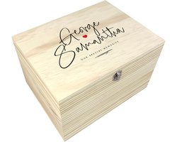 Houten Herinneringsdoos met Namen voor Jubileum en Bruiloft