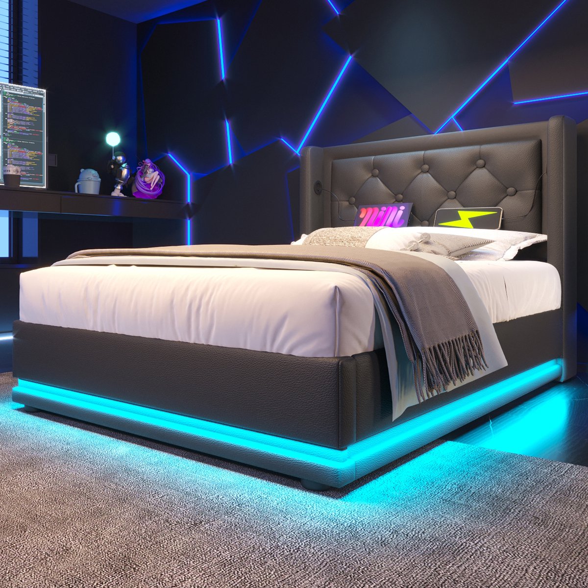 REDOM Opbergbed 90x200 cm met Hydraulisch Liftsysteem en