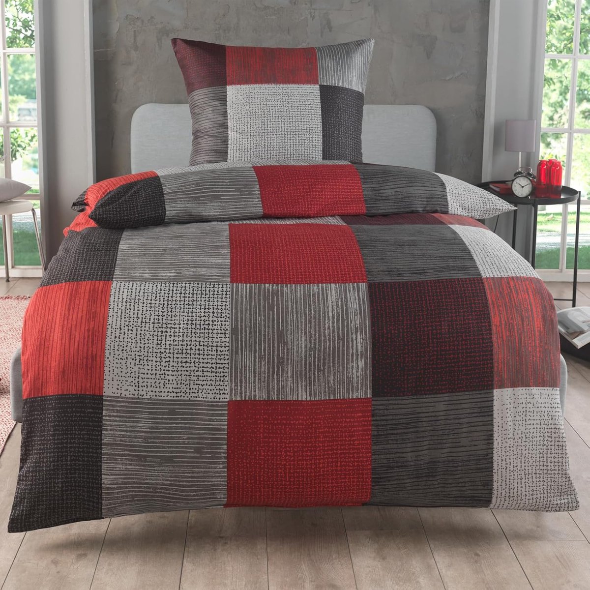 Dekbedovertrekset Microvezel 135x200 cm met Kussensloop 80x80 cm – Geruit Donkerblauw – Zacht, Kreukvrij & Oeko-Tex Gecertificeerd – Pauwhome