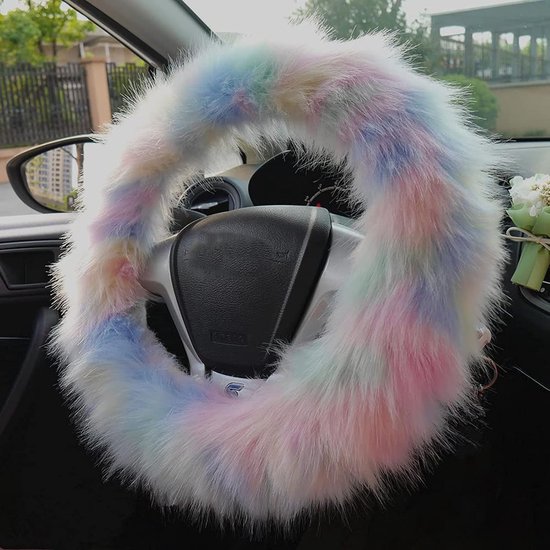 Fuzzy Car-stuurhoes: pluche auto-accessoires - België Fuzzy Car-stuurhoes: pluche auto-accessoires - België