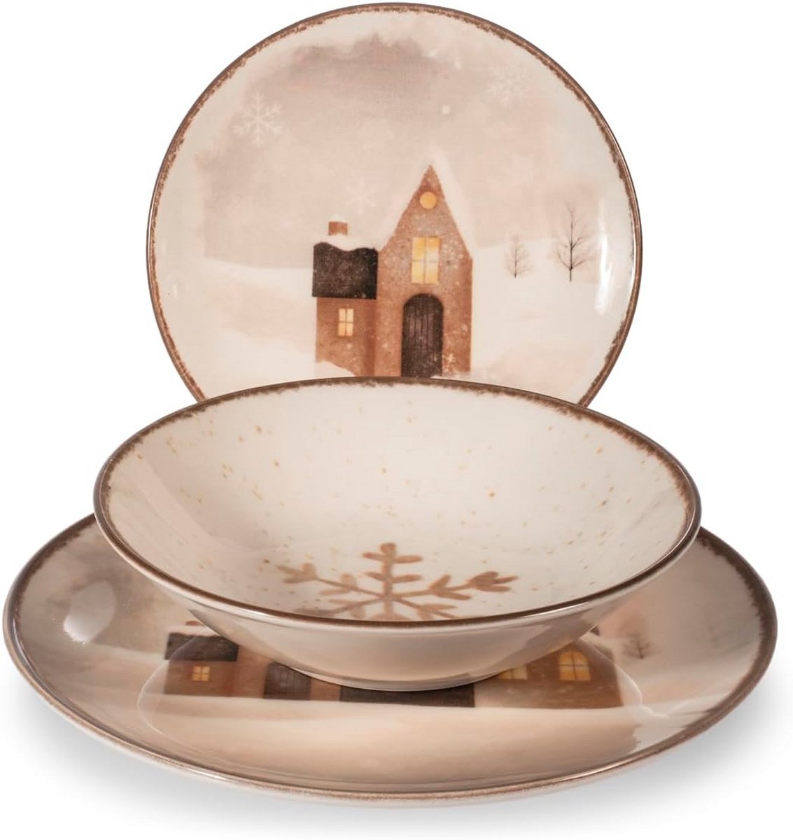 18-delig Servies Kerst & Winter Tijdloos Steen Goed