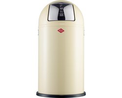 WESCO Pushboy Prullenbak | 50 Liter | Metaal - Amandel | Vuilnisbak - Made in Germany