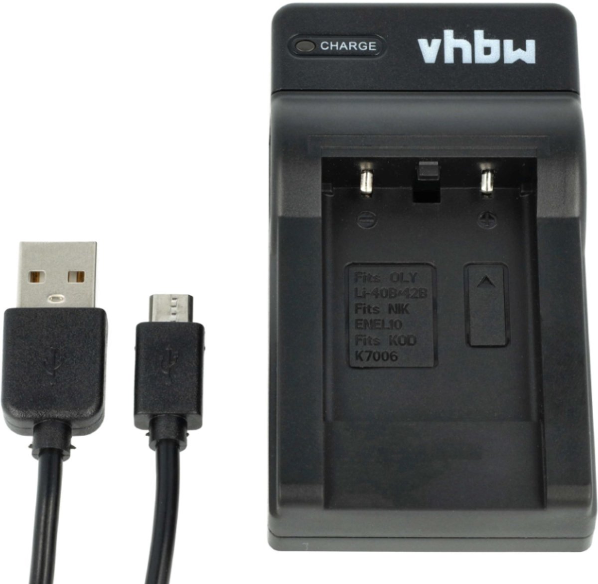 vhbw USB-C-oplader compatibel met Agfa Agfaphoto Optima 102, 103, 104, 830 UW, 3, 100, 830UW camera/camcorder - oplaadstation + USB-C-kabel met oplaadindicator