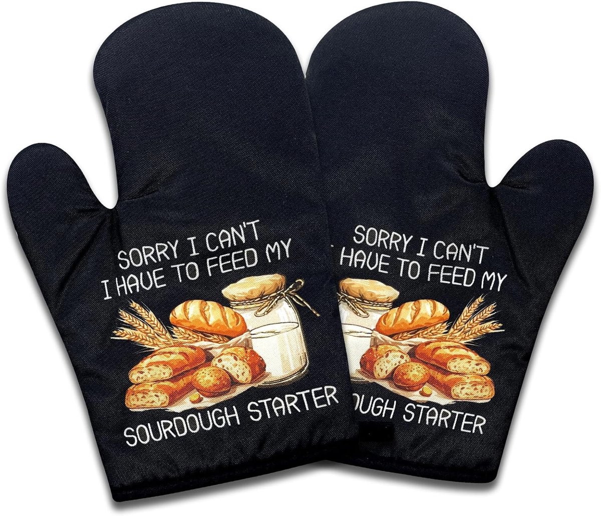 Ovenwanten - Keukenhandschoenen - Hittebestendig Bakken - Grappige Tekst - 27 x 18 cm - Zwart