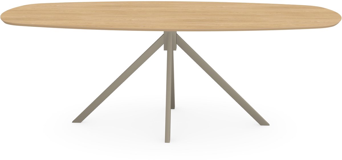 Melamine eettafel Casella Eik licht natuur - Deens ovaal - Jeroen licht bruin