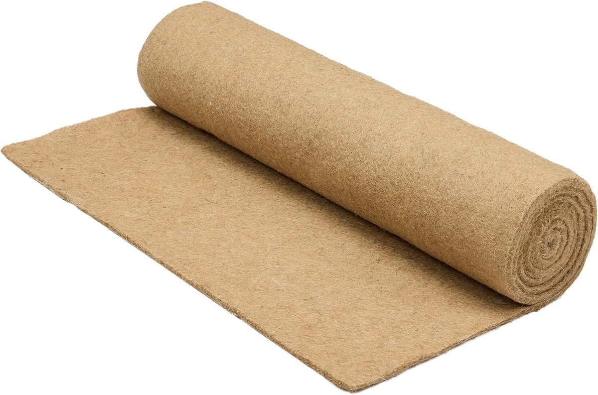 Jute Vilt - Bodemdoek Bodembedekker - Onkruid Vrij Houden - 1000 G/m² Dichtheid - 50x150cm - Natuurlijk