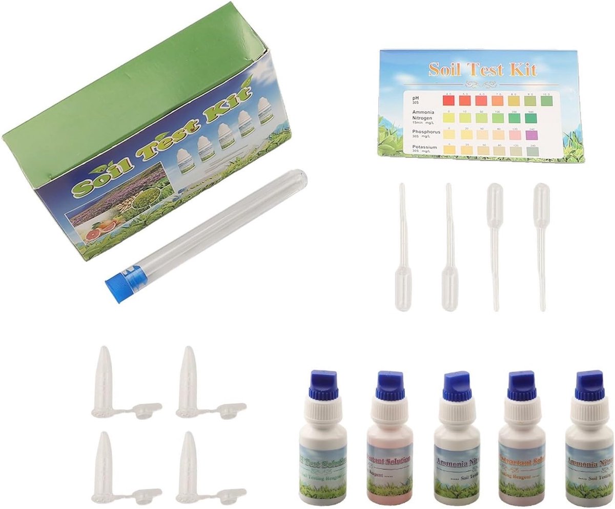 Bodem Testset - Vruchtbaarheidsmeter - Planten Groei - Snelle NPK Meting - 10 ml Flesjes - Afgebeeld