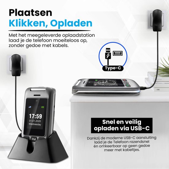 Mobiele telefoon voor ouderen eenvoudig te gebruiken basiscel Dual Sim Gratis ontgrendeld Senior mobiele telefoon met SOS-noodknop, oplaadstation, compatibel met hoortoestellen (HAC) -groen