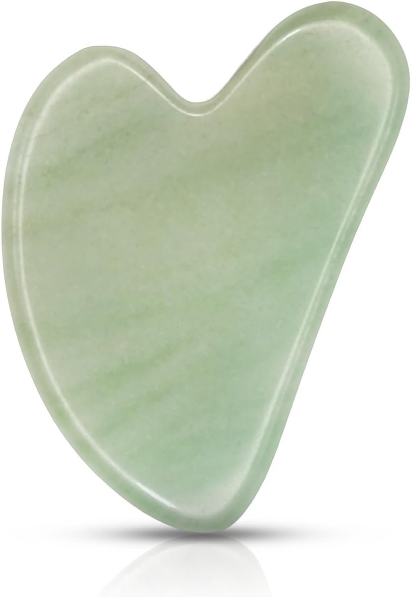 Gezichtssteen - Gua Sha - Gezichtsverzorging - Natuurlijk Jade - 8x6 cm - Groen