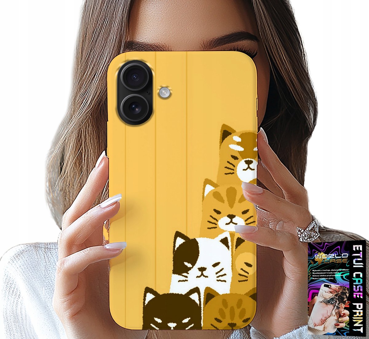 HOESJE VOOR IPHONE 16 PLUS - LOVE CAT, PATRONEN MET KAT, HOESJE + GLAS