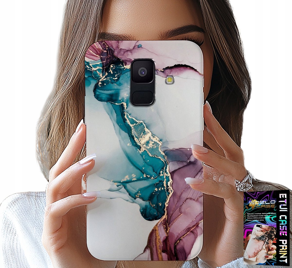HOESJE VOOR SAMSUNG A6 2018 - ELEGANT MARMERMODIEUS VROUWELIJK HOESJE