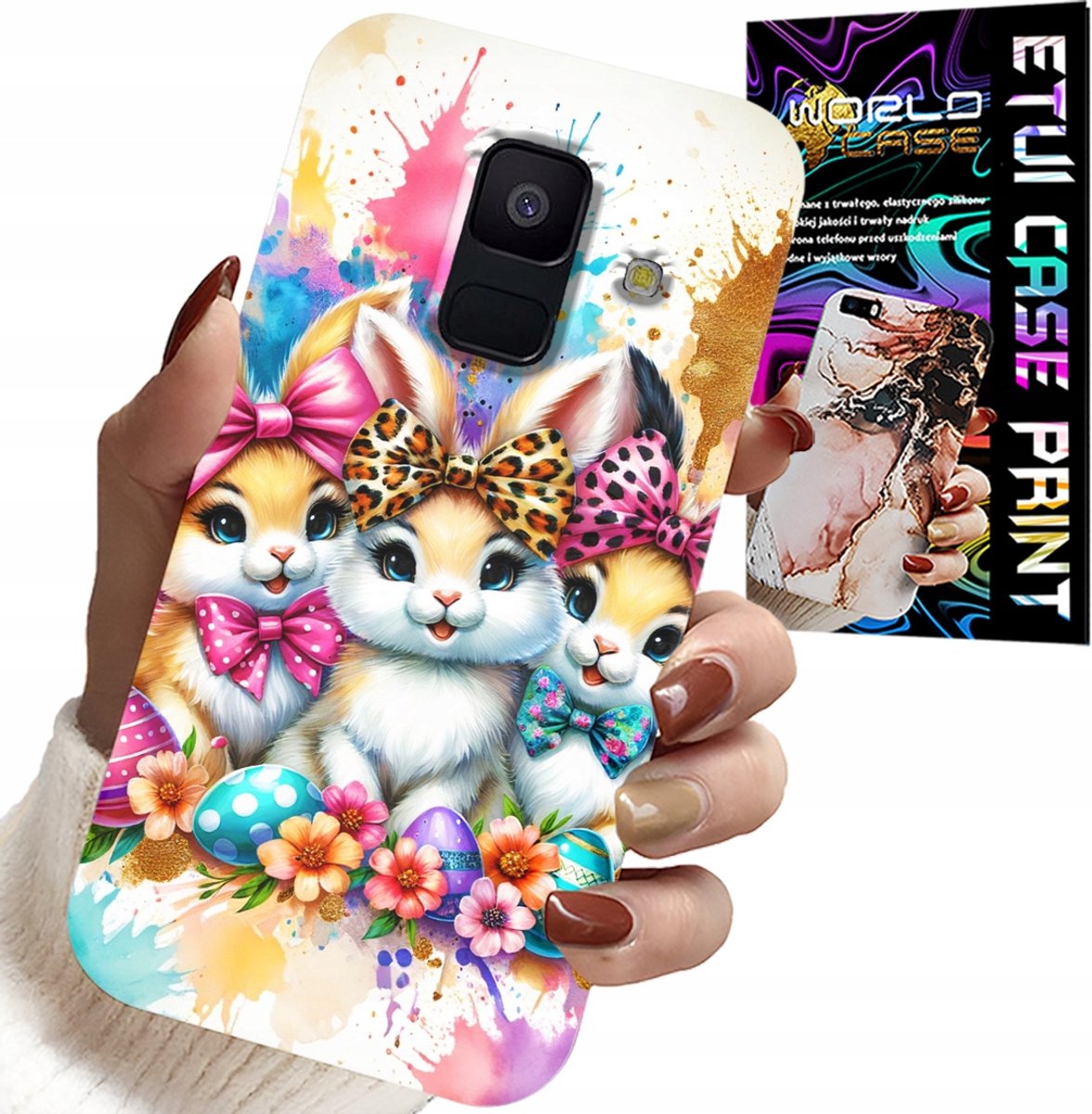 HOESJE VOOR SAMSUNG A6 2018 - KONIJNTJES, KERST, KONIJN, PASEN