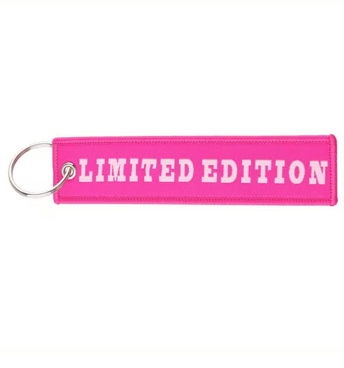 Roze Sleutelhanger “Limited Edition” – Geborduurd – Sleutelring voor Auto & Tas – Cadeau voor Haar & Moederdag