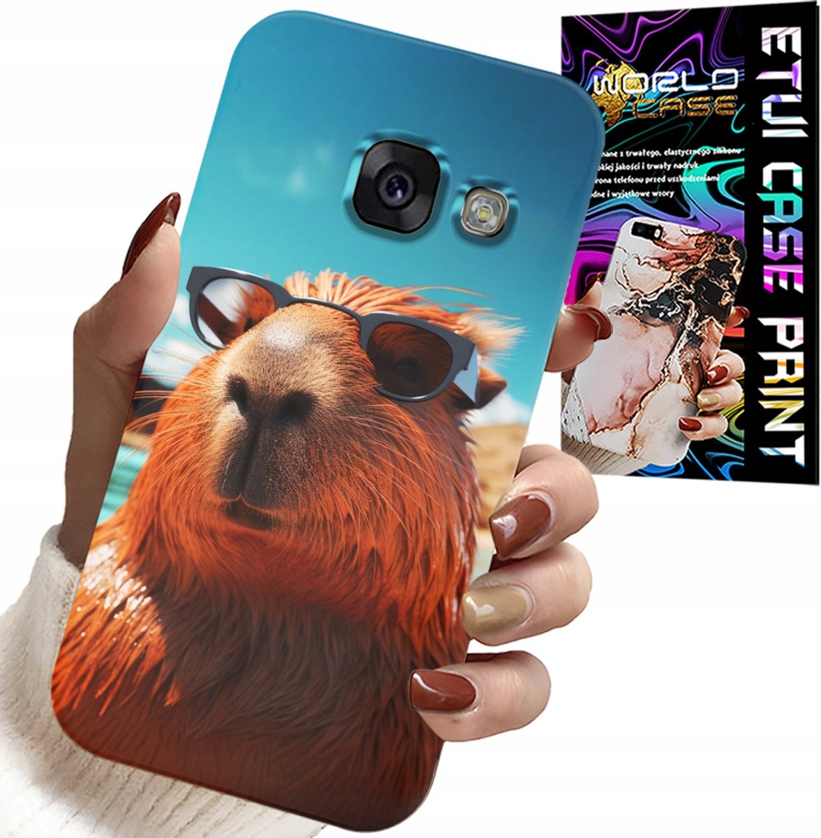 HOESJE VOOR SAMSUNG A5 2017 - SWEET CAPIBARA, CAPIBARA HOESJE + GLAS