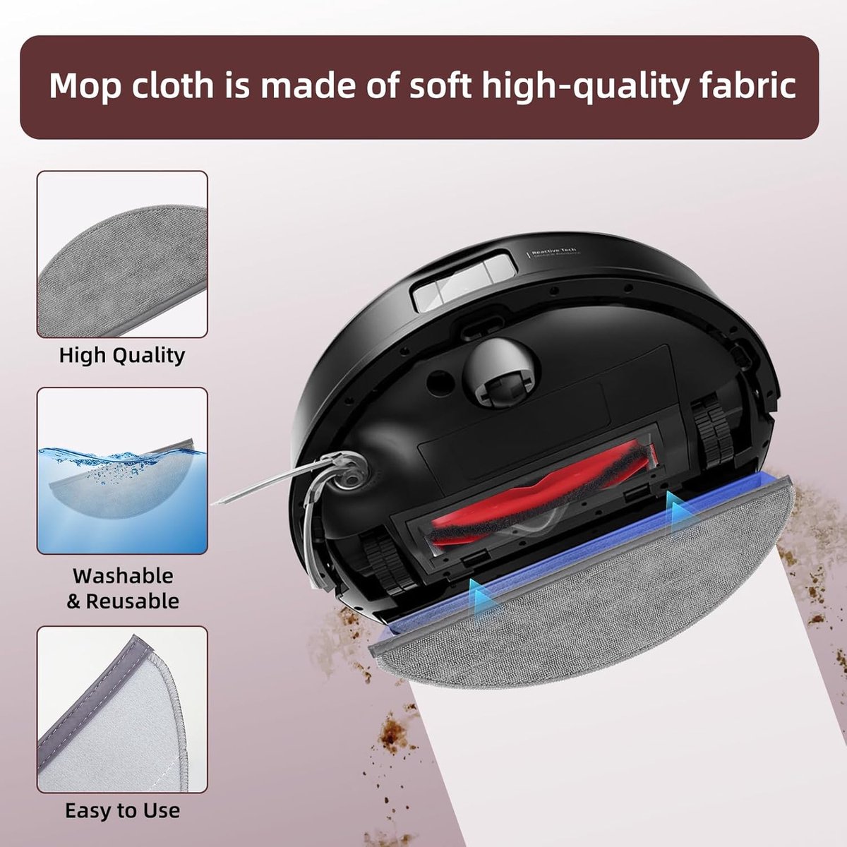 13 stuks vervangende accessoires geschikt voor Roborock Q10 VF+/PF robotstofzuiger - 1 hoofdborstels, 4 zijborstels, 4 HEPA-filters, 4 dweilpads — afbeelding 3