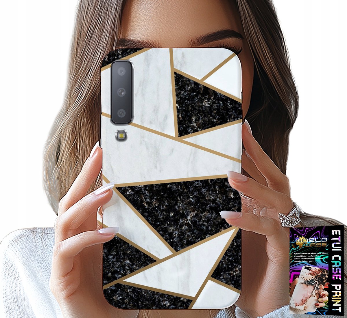 HOESJE VOOR SAMSUNG A7 2018 - ELEGANT EN MODIEUS ONTWERP HOESJE + GLAS