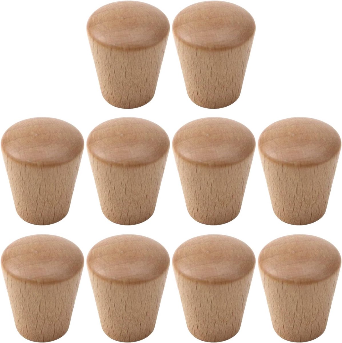Houten Kast Knoppen - Lade Handgrepen - Meubel Decoratie - Gemaakt van Beukenhout - 10 Stu