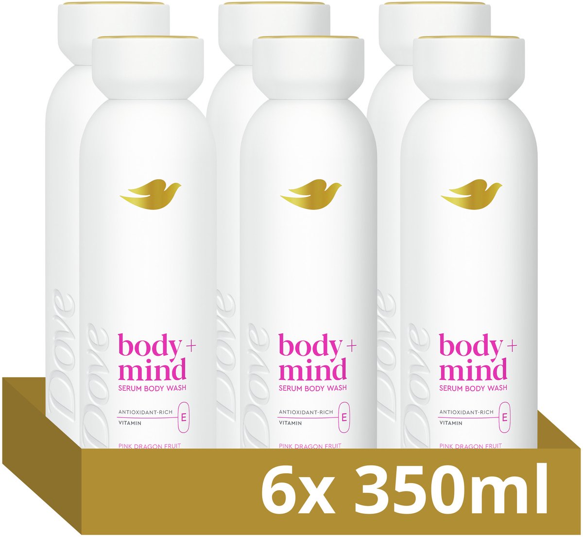 Dove Body+Mind Serum douchegel - Pink Dragon Fruit & Primrose - 6 x 350 ml
