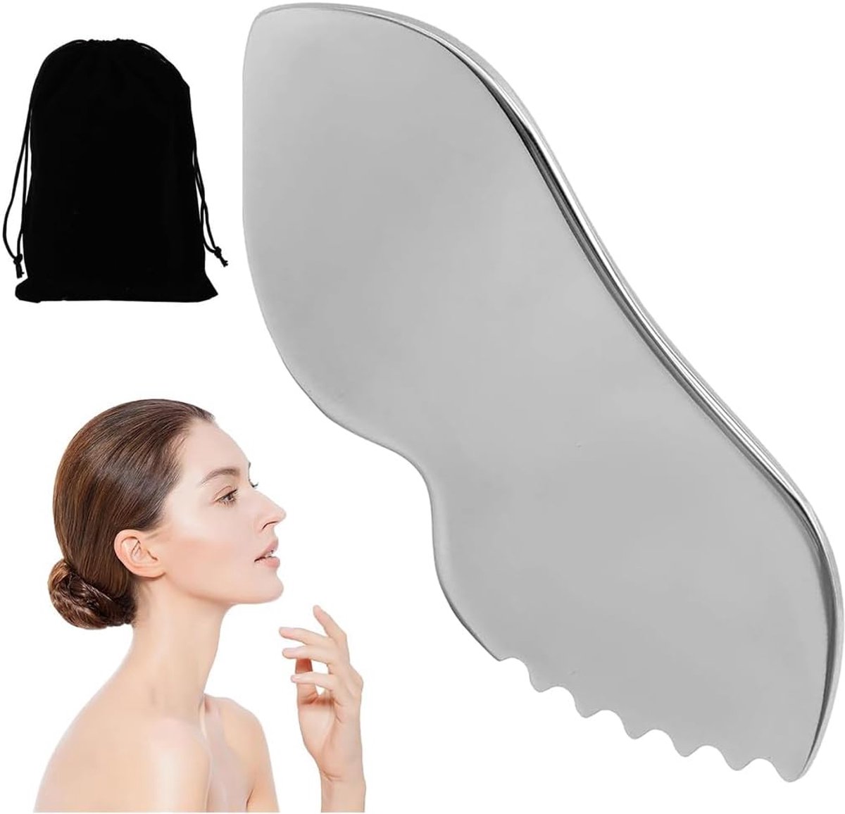 Gezichtsschraper - Gua Sha tool - Huid verstevigen - Roestvrij staal