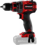 Einhell professionele accuboormachine, rood en zwart, met 18V Li-Ion accu, 13mm boorkop en riemclip.