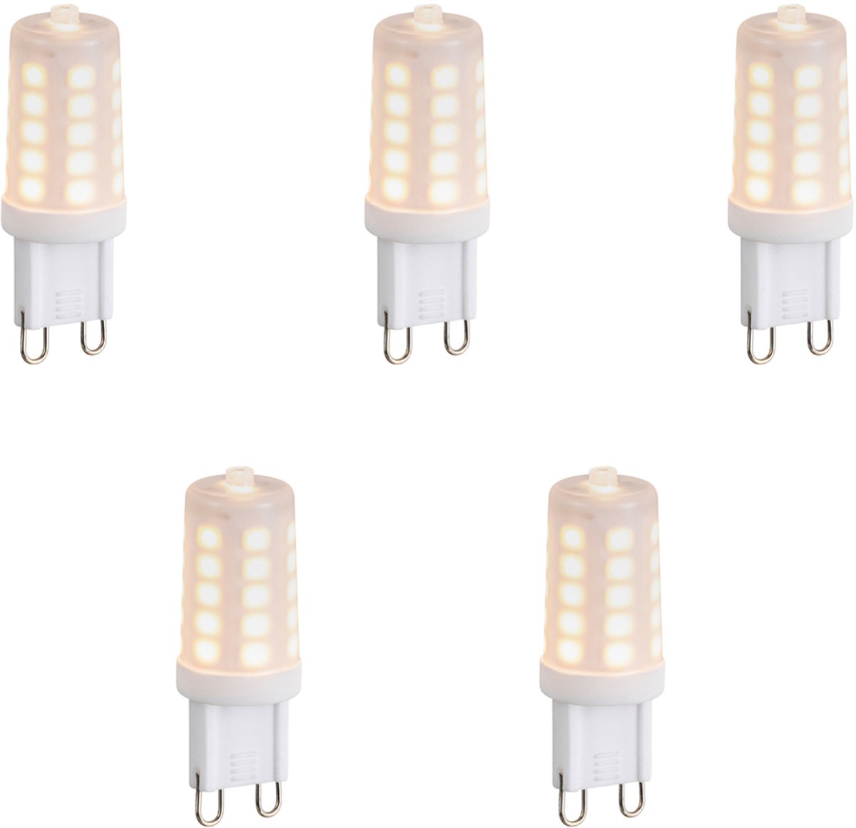 LUEDD Set van 5 G9 dimbare LED lampen opaal 1.2W 100 lm 2200K