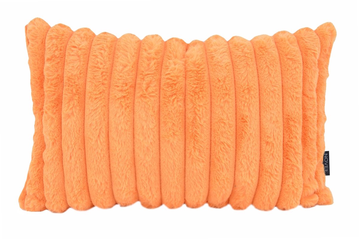 NOVÉE Sierkussen Rosie Rib Oranje | 30 x 50 cm | Polyester oranje 30x50